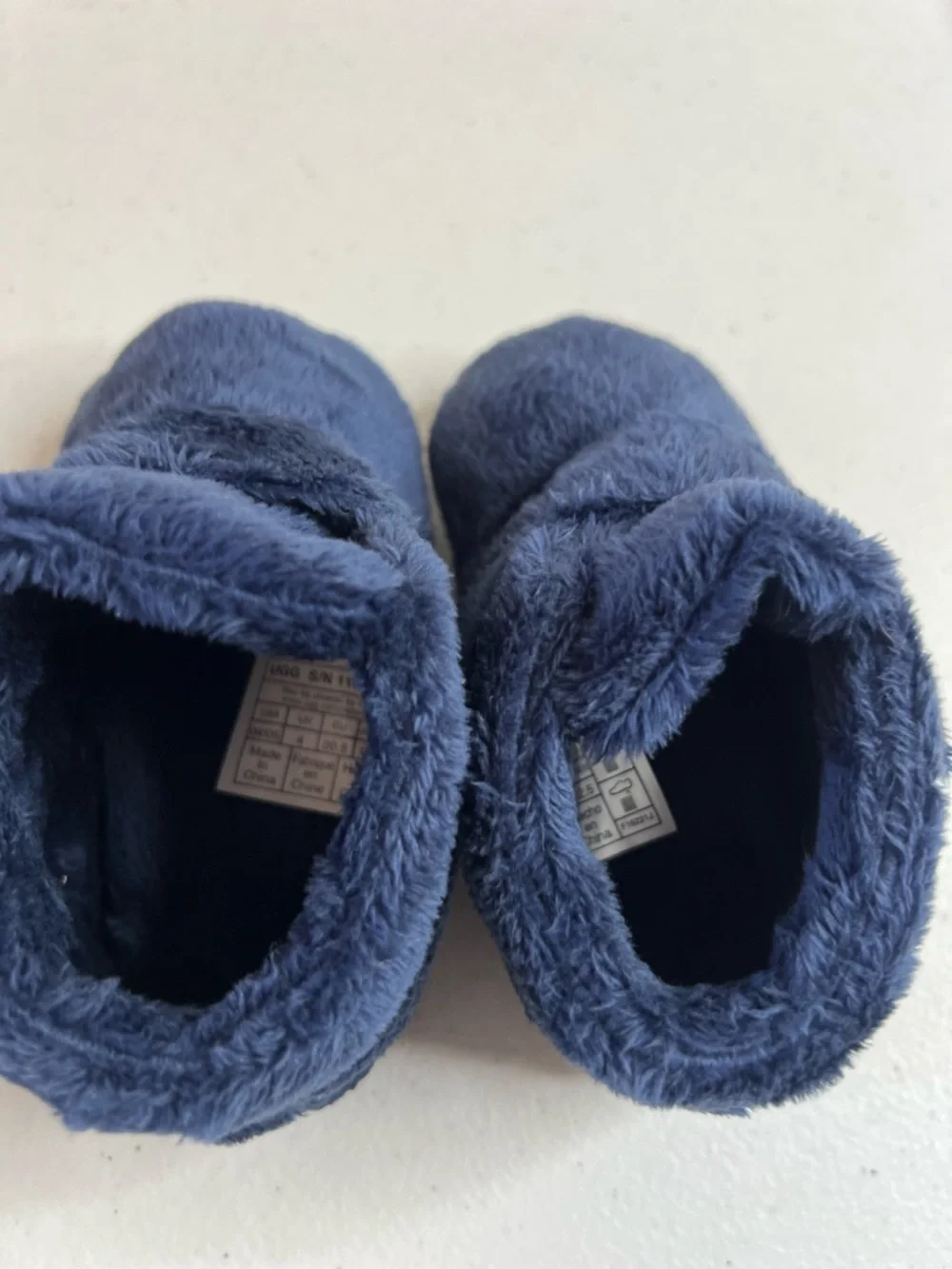 UGG Kids' Bixbee booties Blue soft terry cloth Infant Baby Size 4-5 Slip On
